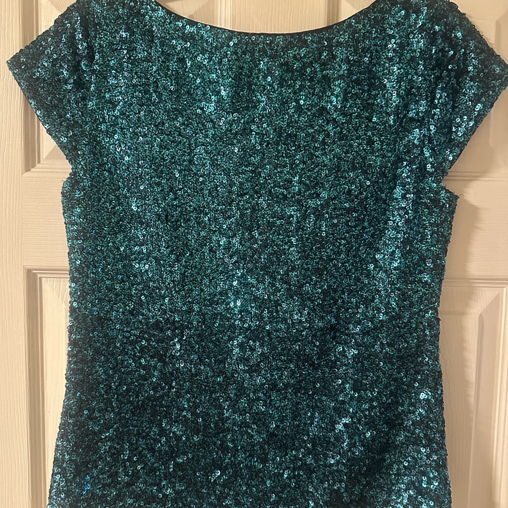 Alice + Olivia Sparkling Teal Top - Picture 2 of 3